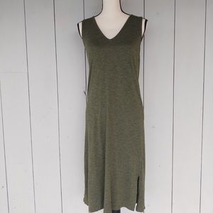 MADEWELL Army Green Calf-Length Dress Size Small